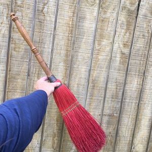 Vintage Wall Art - Vintage Red straw broom boho wall decor Vintage Wall Art - Vintage Red straw broom boho wall decor
